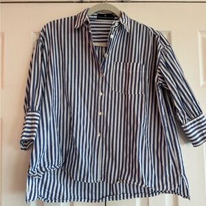 Pomander Place Blue and White Button Down